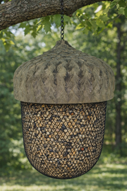 Acorn Bird Feeder Nut Seeds Feeder Large Hanging Birds Wild Metal Decor Gift