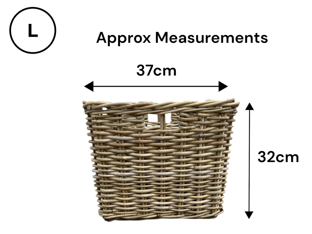 Kubu Wicker Handmade Basket Cube Storage Logs Large