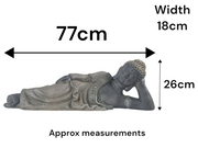 Large Stone Effect Laying Down Buddha Garden Ornament Decoration