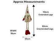 Festive Mr & Mrs Gonk Plush Standing Extendable Legs Xmas Gift Decorations Cream