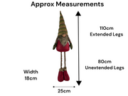 Festive Striped Red & Green Gonk Plush Standing Extendable Legs Xmas Decorations