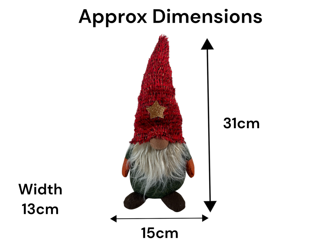 Festive Red & Green Gonk Plush Standing Ornaments Xmas Gift Winter Decorations