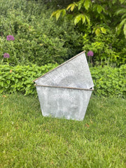 50cm Zinc Trough Planter Garden Flowers Trees Embossed Galvanised Effect