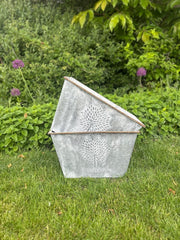 50cm Zinc Trough Planter Garden Flowers Trees Embossed Galvanised Effect