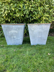 Large 55cm Zinc Square Planter Heritage Garden Flowers Trees Plants Pot