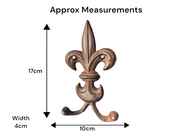 Fleur de Lis Cast Iron Twin Hanging Hook Hooks Decorative Home Garden