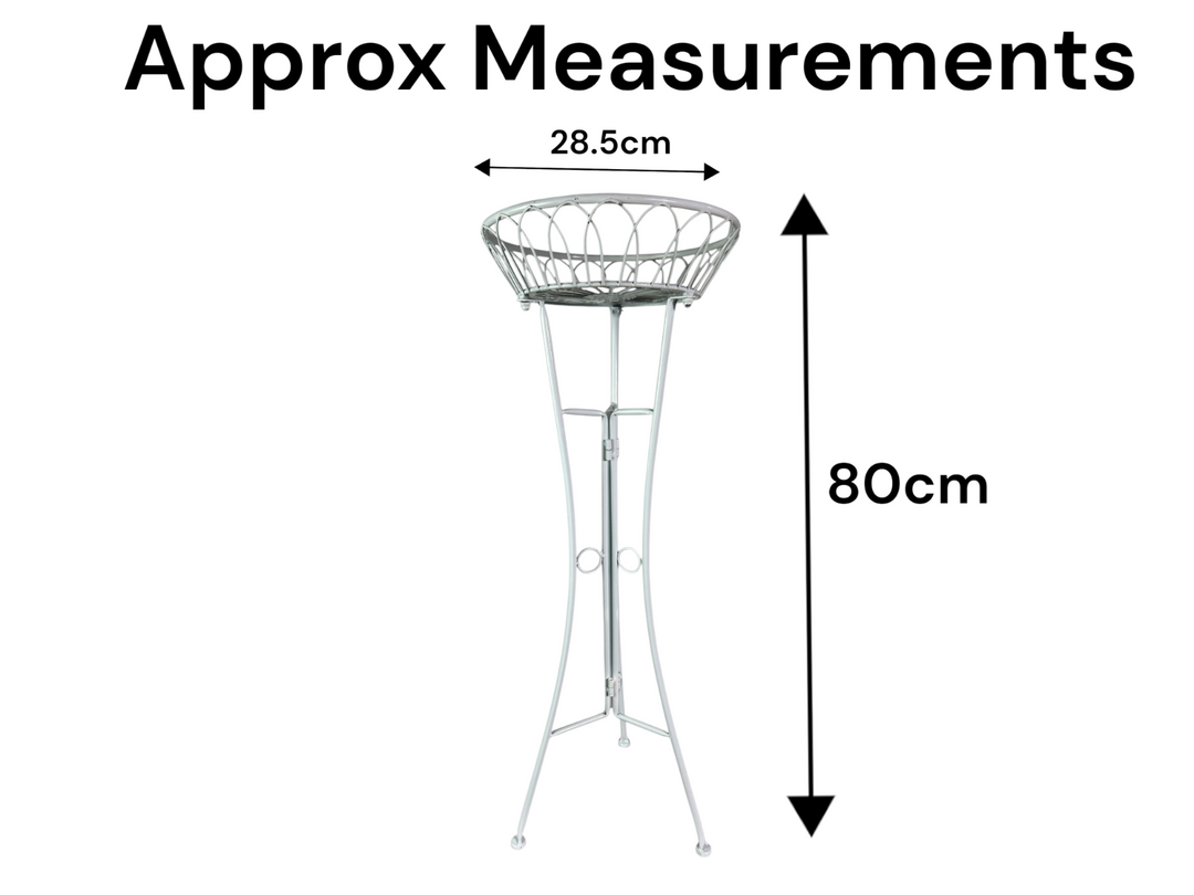 White Plant Pot Flower Stand Decorative Garden Patio Floor Standing House Decor