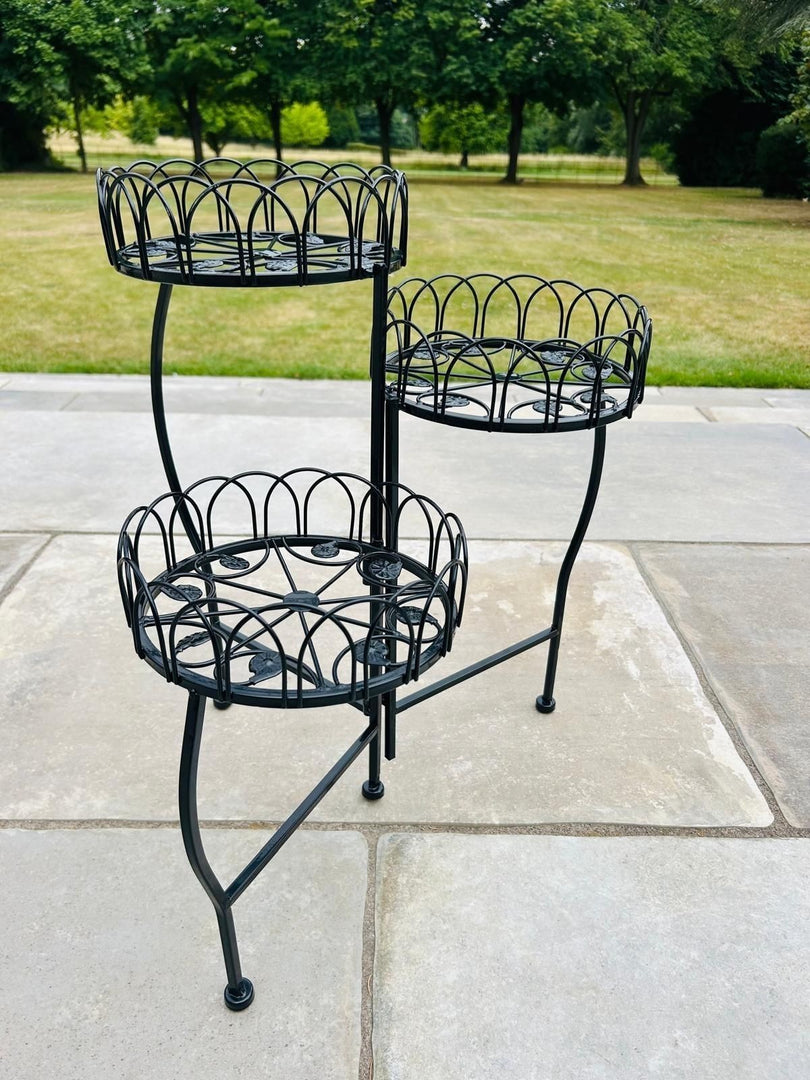 3 Tier Planter Black Plant Flower Pot Stand Garden Gift Decor Decoration