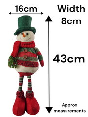 Festive Mr & Mrs Snowman Plush Standing Ornaments Xmas Gift Winter Decorations