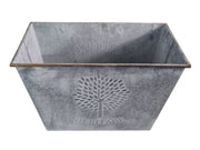 50cm Zinc Trough Planter Garden Flowers Trees Embossed Galvanised Effect