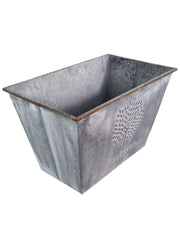 50cm Zinc Trough Planter Garden Flowers Trees Embossed Galvanised Effect