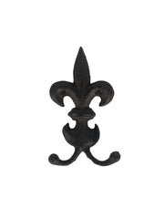 Fleur de Lis Cast Iron Twin Hanging Hook Hooks Decorative Home Garden