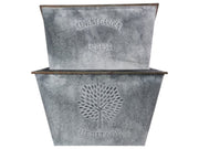 50cm Zinc Trough Planter Garden Flowers Trees Embossed Galvanised Effect