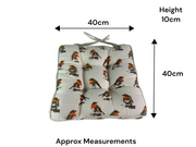 Robin Box Cushion Seat Pad Kitchen Garden Decor Single Set of 4 or 6 40cm