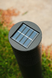 Set Of 4 Solar Post Lights Garden Stake Outdoor Pathway Silver Light Decorative