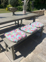 Sage Green Rose Floral Seat Pad Set of 2 or 4 Kitchen Chair Cushion Tie On 37cm