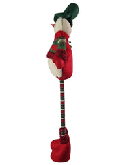 Festive Mr & Mrs Snowman Plush Standing Extendable Legs Xmas Gift Decorations