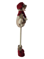 Festive Mr & Mrs Snowman Plush Standing Extendable Legs Xmas Gift Decorations