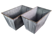 50cm Zinc Trough Planter Garden Flowers Trees Embossed Galvanised Effect