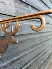 Stag Cast Iron Bracket Hanging Basket Wall Mounted Antique Garden Decor Gift