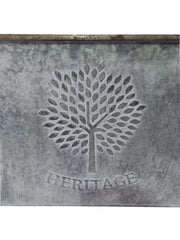 50cm Zinc Trough Planter Garden Flowers Trees Embossed Galvanised Effect