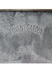 50cm Zinc Trough Planter Garden Flowers Trees Embossed Galvanised Effect