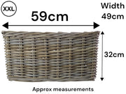 Extra Large Kubu Rectangular Storage Basket Home Tidy Toys Wicker Organiser XXL