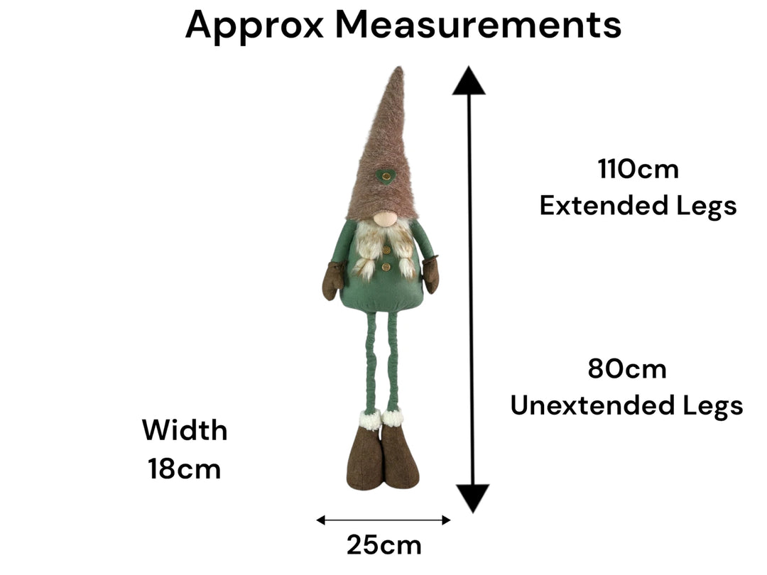 Festive Mr & Mrs Gonk Plush Standing Extendable Legs Xmas Gift Decorations Teal