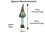 Festive Mr & Mrs Gonk Plush Standing Extendable Legs Xmas Gift Decorations Teal