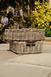 Kubu Shallow Storage Basket Home Tidy Toys Wicker Organiser Choice Of Sizes