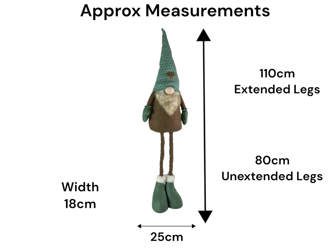 Festive Mr & Mrs Gonk Plush Standing Extendable Legs Xmas Gift Decorations Teal