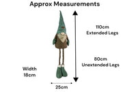 Festive Mr & Mrs Gonk Plush Standing Extendable Legs Xmas Gift Decorations Teal