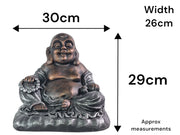 Large Bronze Black Effect Sitting Buddha Statue Garden Outdoor Decoration Gift