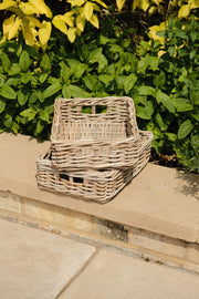Kubu Shallow Storage Basket Home Tidy Toys Wicker Organiser Choice Of Sizes