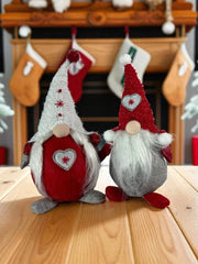 Festive Mr & Mrs Gonk Plush Standing Ornaments Xmas Gift Winter Decorations Red