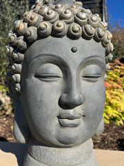 Extra Large Brown Charcoal Buddha Head Garden Gift Decor Decoration Ornament