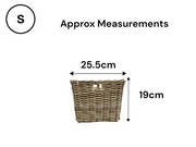 Kubu Wicker Handmade Basket Cube Storage Logs Small