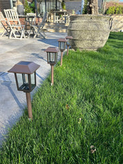 Solar Filament Light With Ground Spike Bronze Effect Garden Decor Decoration