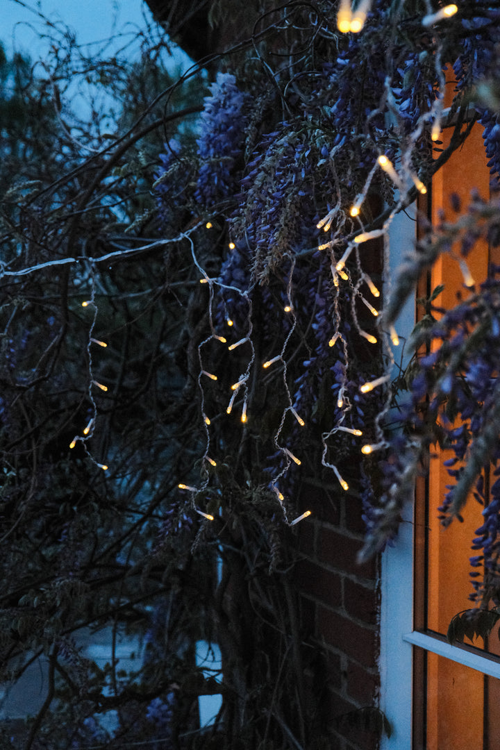 100PC Solar Curtain String Lights Outdoor Garden Decor Decoration Warm Eco Light