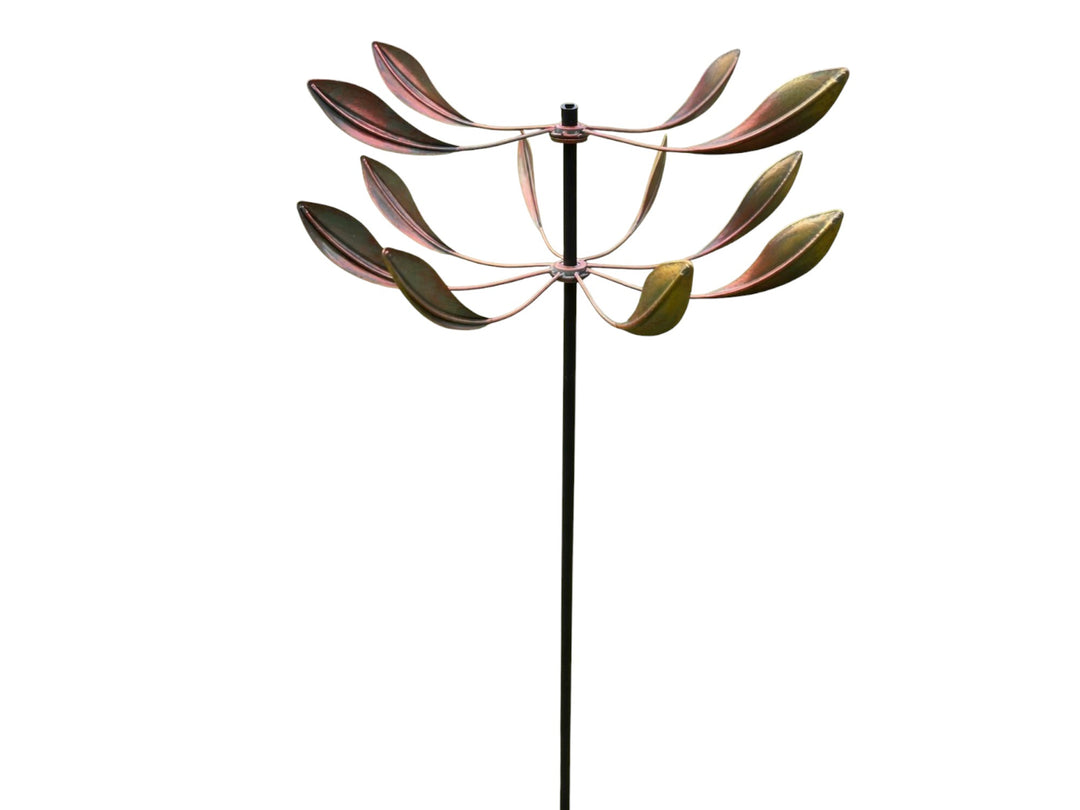 Leaf 2 Tier Spinner Garden Decor Decorative Giftwear Spinning Stake