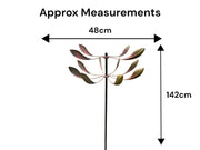 Leaf 2 Tier Spinner Garden Decor Decorative Giftwear Spinning Stake