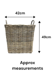 Square Kubu Wicker Rattan Log Storage Handmade Basket