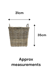 Square Kubu Wicker Rattan Log Storage Handmade Basket